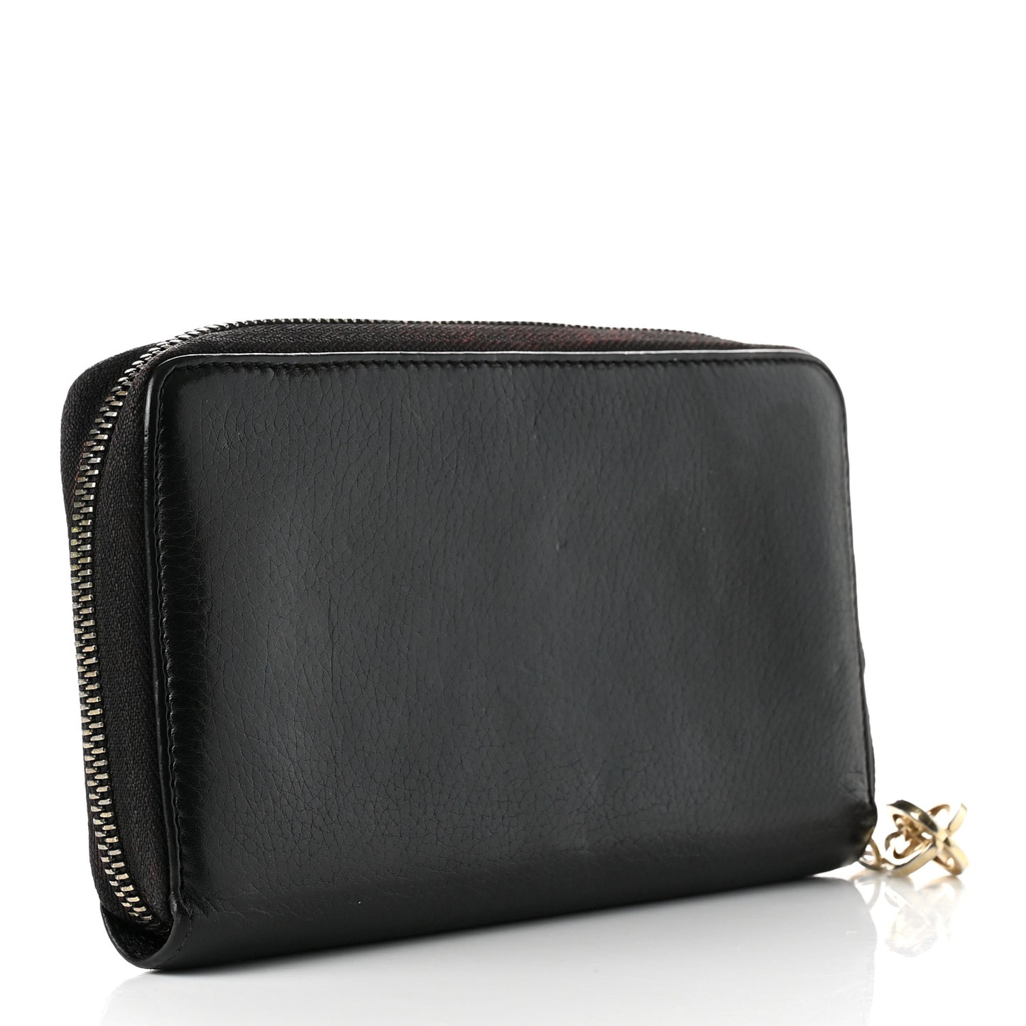 Pebbled Calfskin Soho Zip Around Wallet Black
