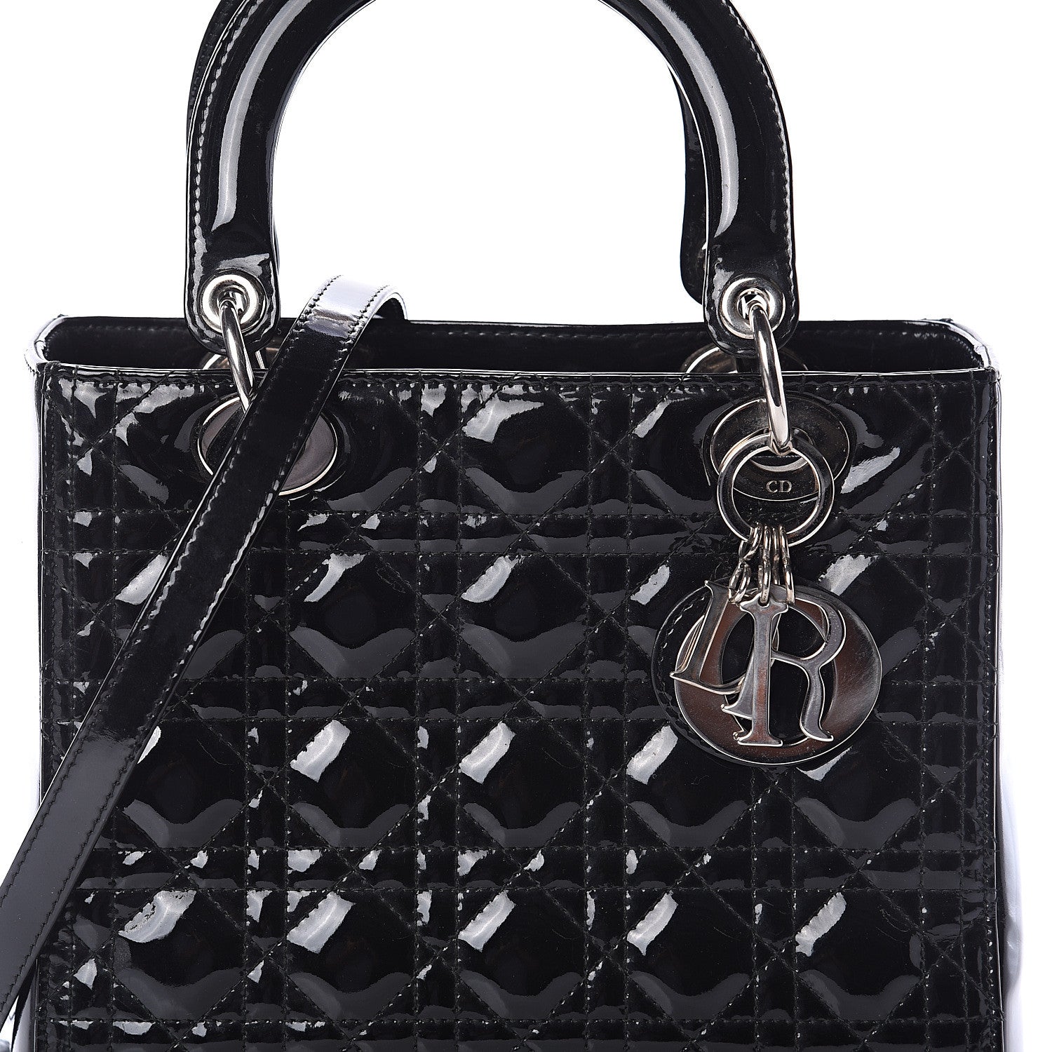 Christian Dior Patent Cannage Medium Lady Dior Black 6 of 8