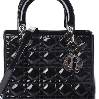 Christian Dior Patent Cannage Medium Lady Dior Black 6 of 8