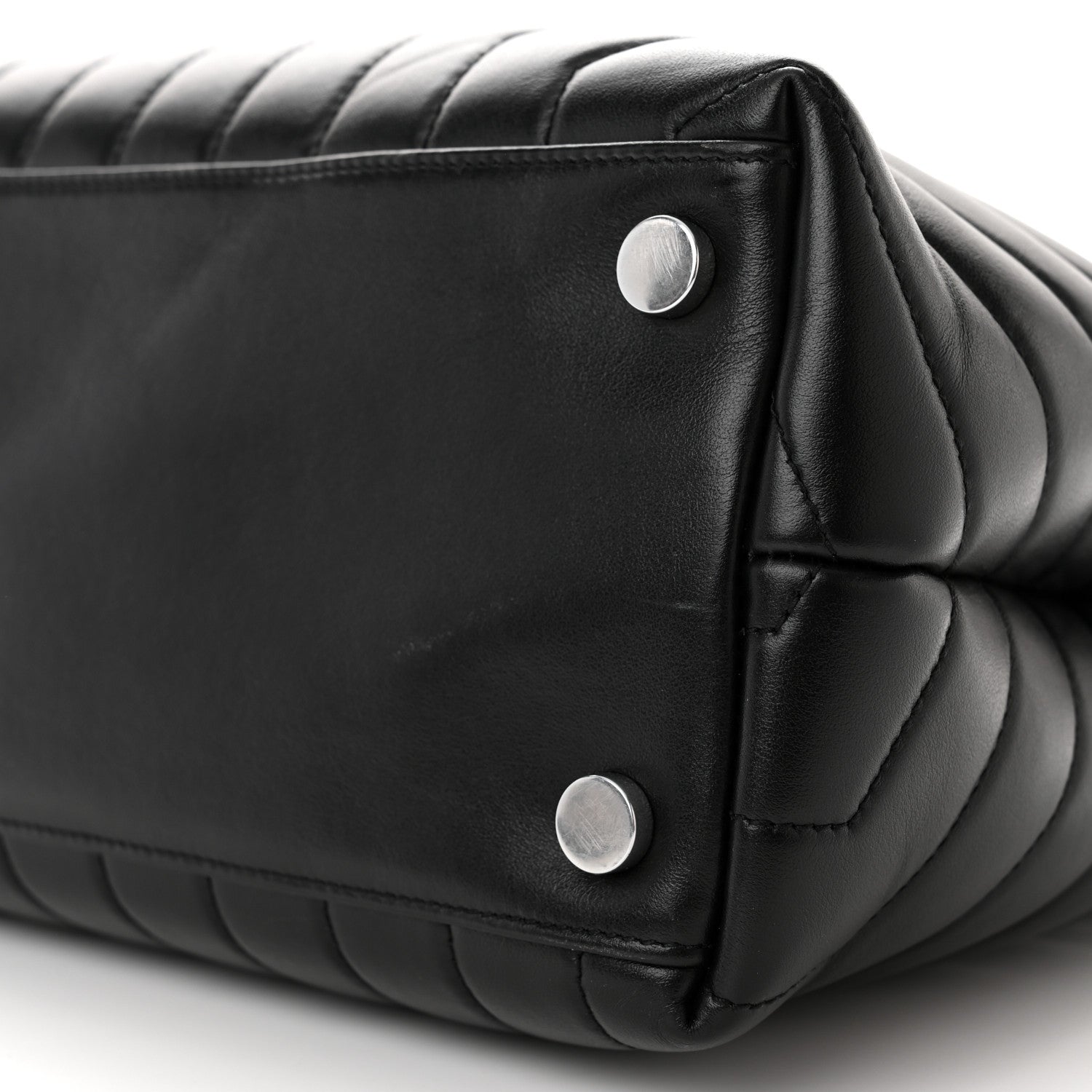 Saint Laurent Calfskin Y Quilted Monogram Large Loulou Chain Satchel Black 9 of 10