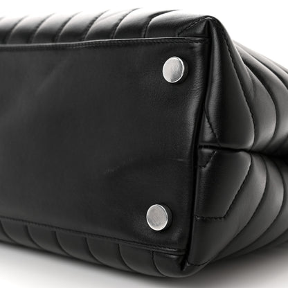 Saint Laurent Calfskin Y Quilted Monogram Large Loulou Chain Satchel Black 9 of 10