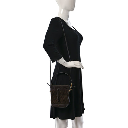 Fendi Suede Vitello King F is Fendi Micro FF Mini Mon Tresor Bucket Bag Sigaro Marrone Ebano 2 of 10