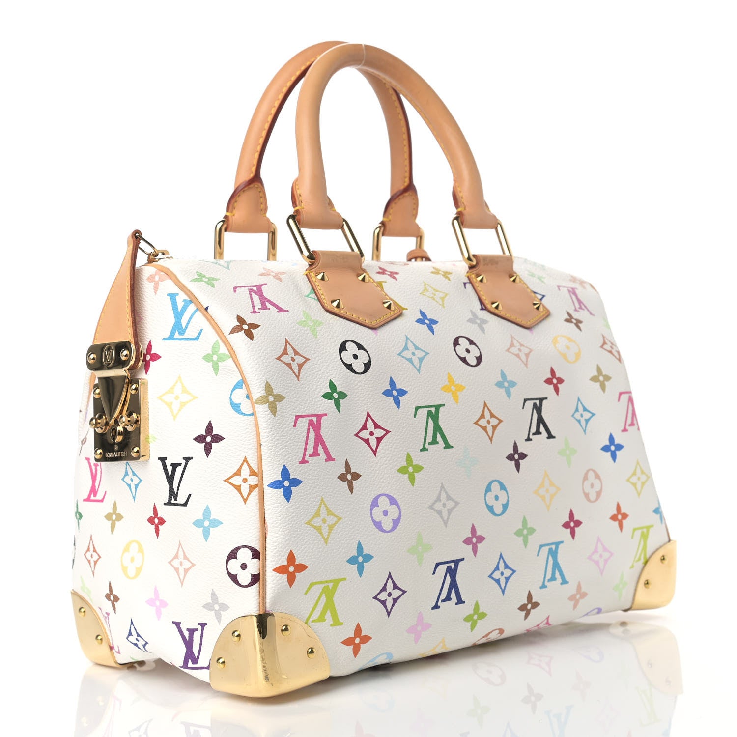 Louis Vuitton Monogram Multicolor Speedy 30 White 3 of 9