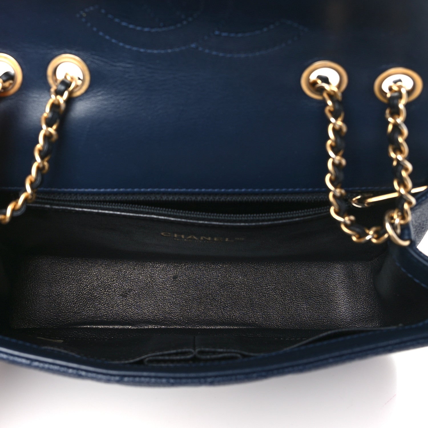 Chanel Caviar Quilted Small CC Filigree Flap Navy Black 5 of 10
