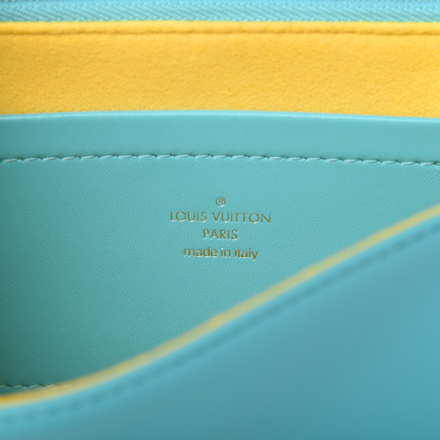 Lambskin Embossed Monogram Vuittamins Pochette Coussin Menthe Jaune