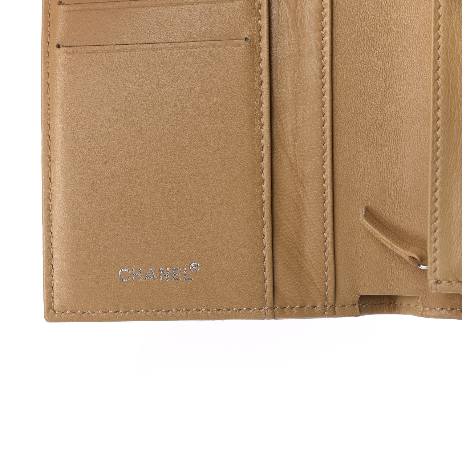 Chanel Lambskin Quilted Chocolate Bar Long Wallet Beige 6 of 10