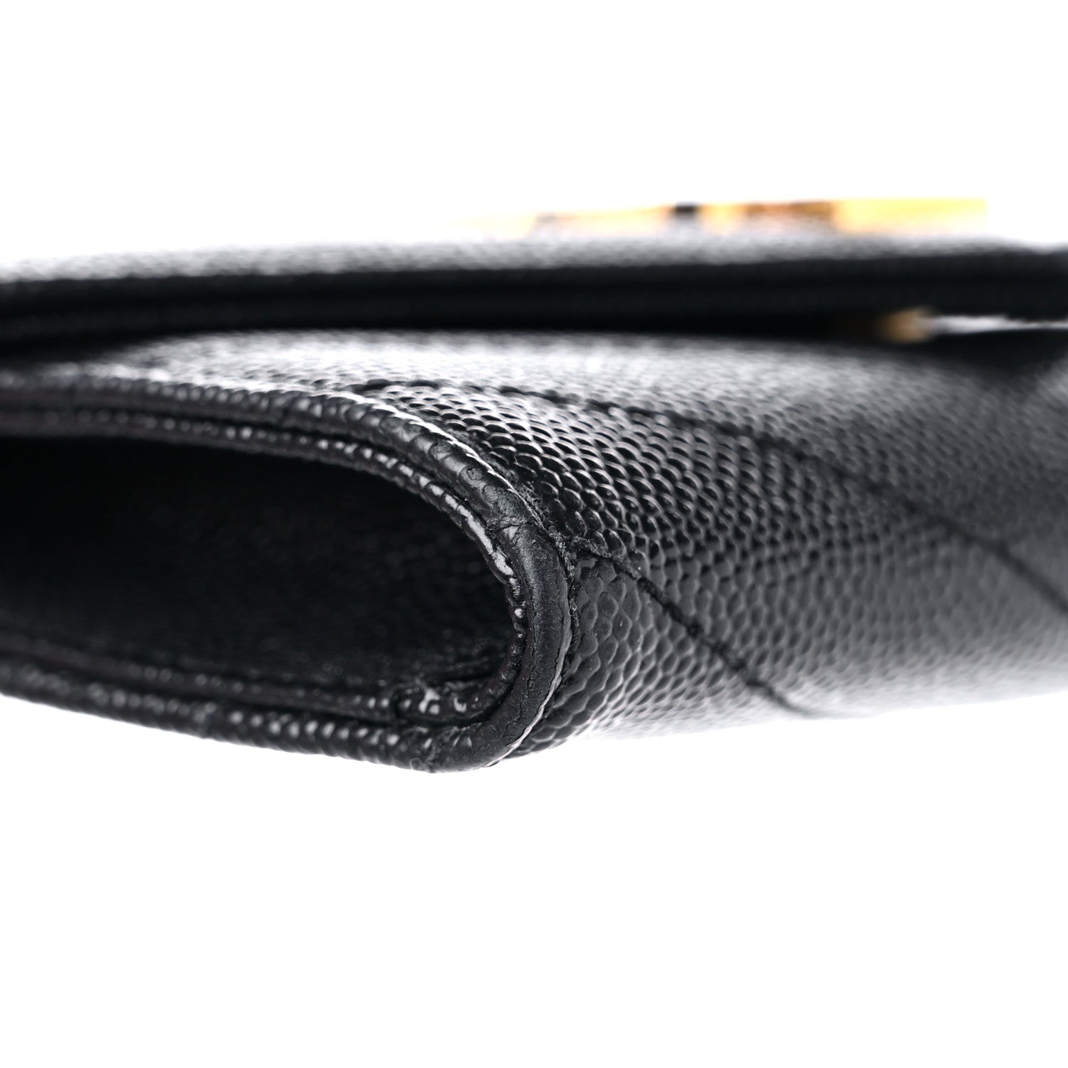 Saint Laurent Grain De Poudre Matelasse Chevron Small Monogram Envelope Wallet Black 10 of 13