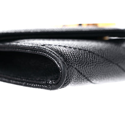 Saint Laurent Grain De Poudre Matelasse Chevron Small Monogram Envelope Wallet Black 10 of 13