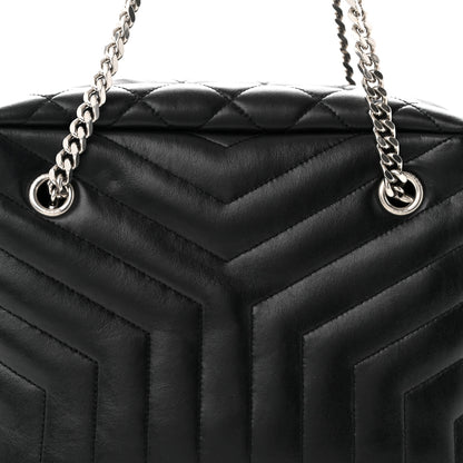 Saint Laurent Calfskin Y Quilted Monogram Medium Loulou Bowling Bag Black 8 of 10