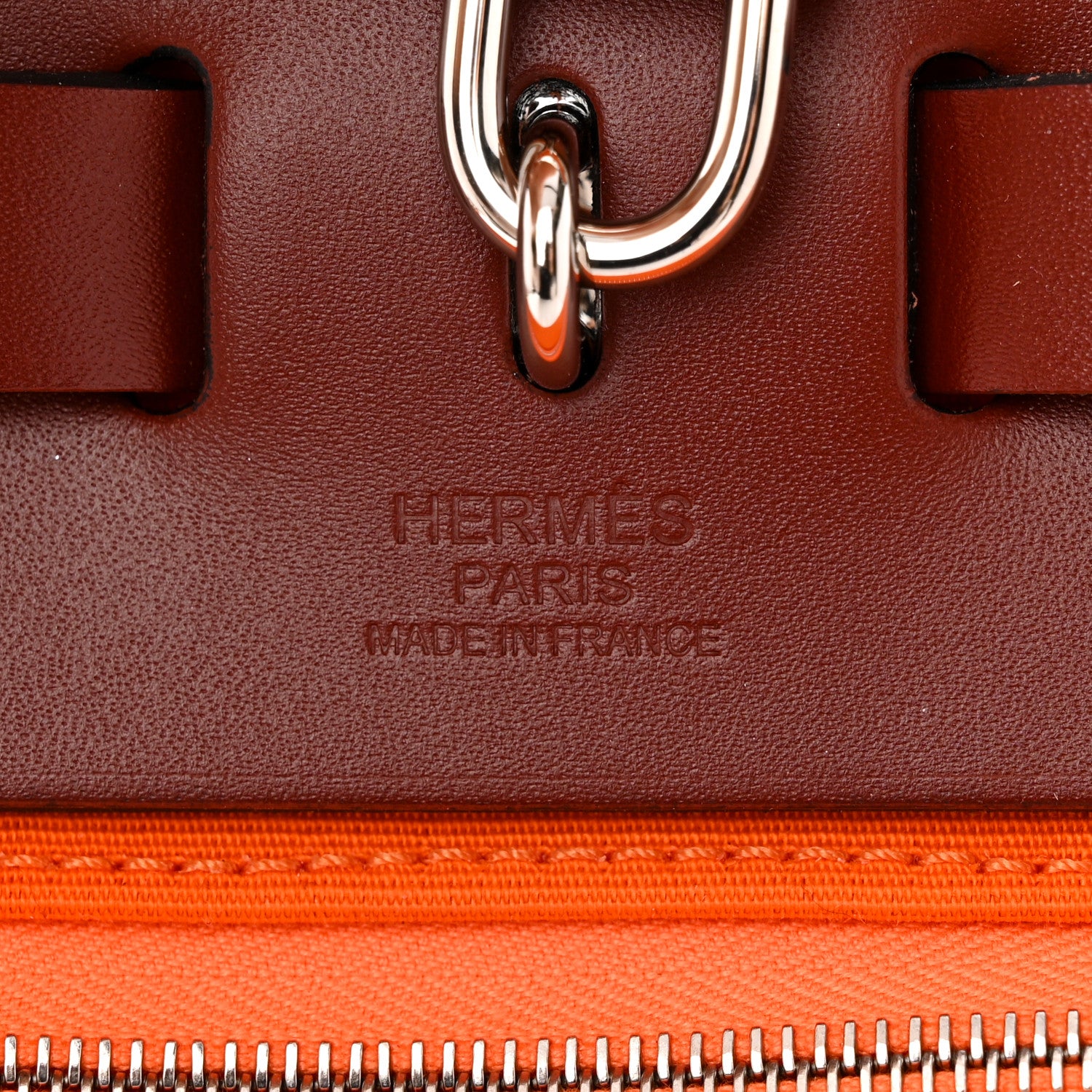 Hermes Toile Officier Vache Hunter Laque Herbag Zip PM 31 Orange Rouge H 7 of 11