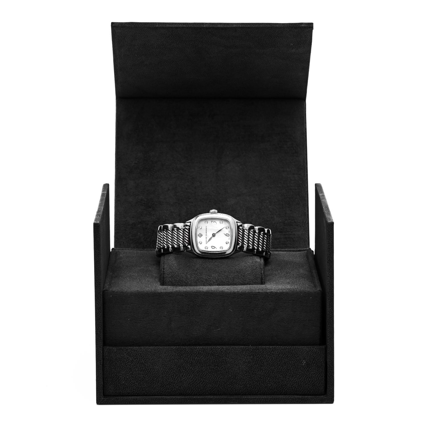 David Yurman Stainless Steel Diamond Mother of Pearl 25mm Thoroughbred Quartz Watch 5 of 5