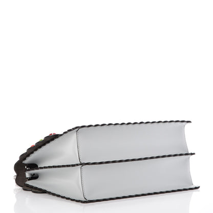Fendi Vitello Liberty Scalloped Spike Studded Kan I Shoulder Bag Grigio Perla Multicolor 6 of 9