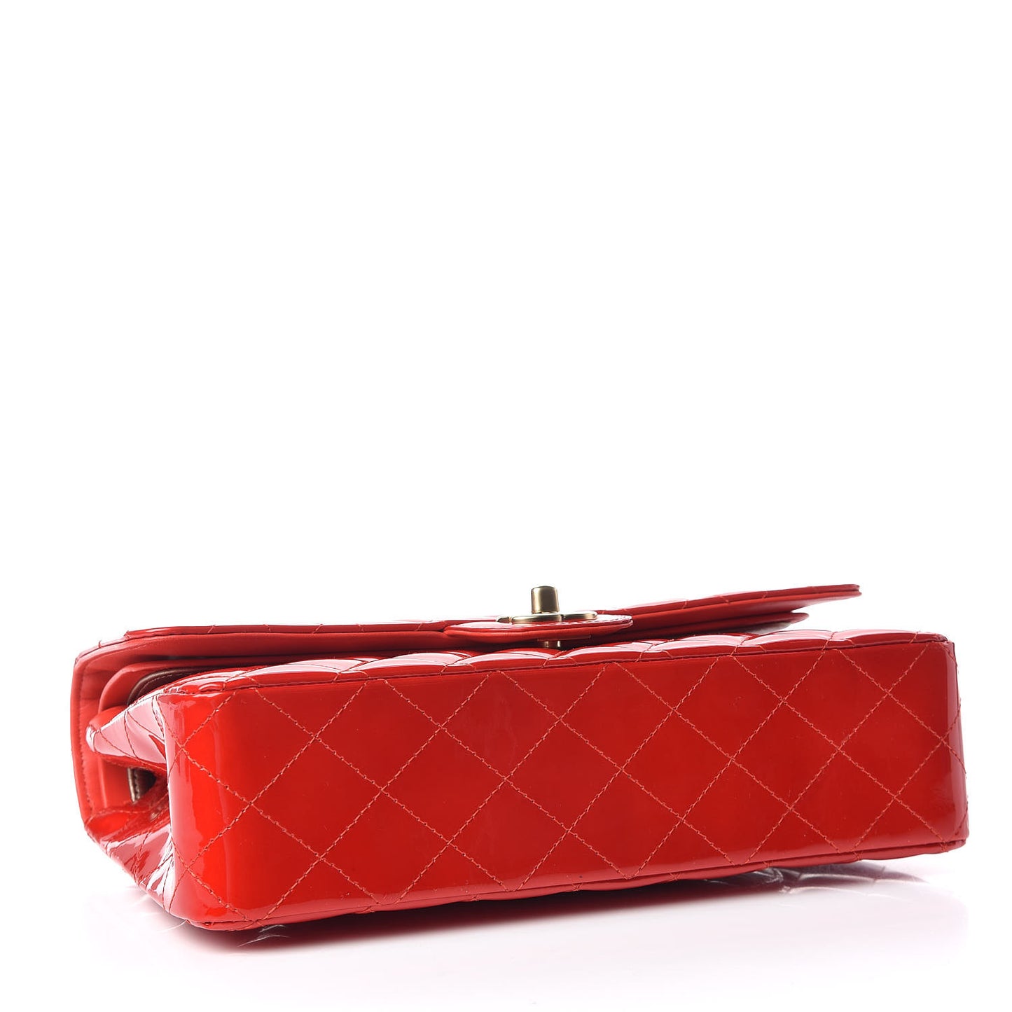 Patent Quilted Medium Mobile Art Double Flap Red