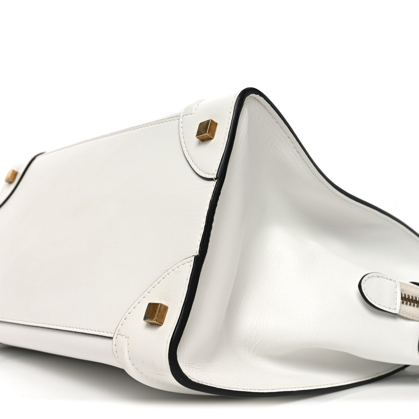 Satin Calfskin Mini Bi-Color Luggage White Black