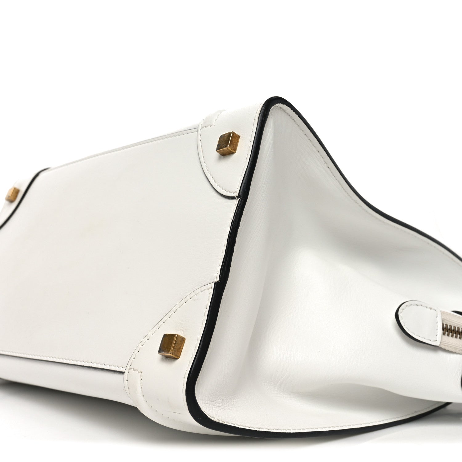 Celine Satin Calfskin Mini Bi-Color Luggage White Black 10 of 10