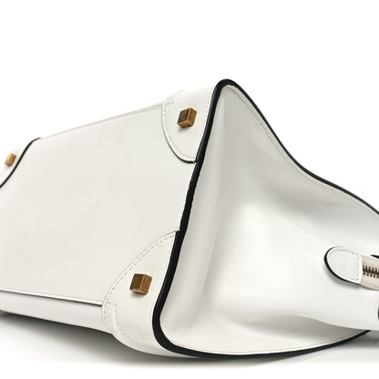 Celine Satin Calfskin Mini Bi-Color Luggage White Black 10 of 10