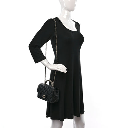 Chanel Lambskin Quilted Mini Crystal Top Handle Rectangular Flap Black 3 of 9