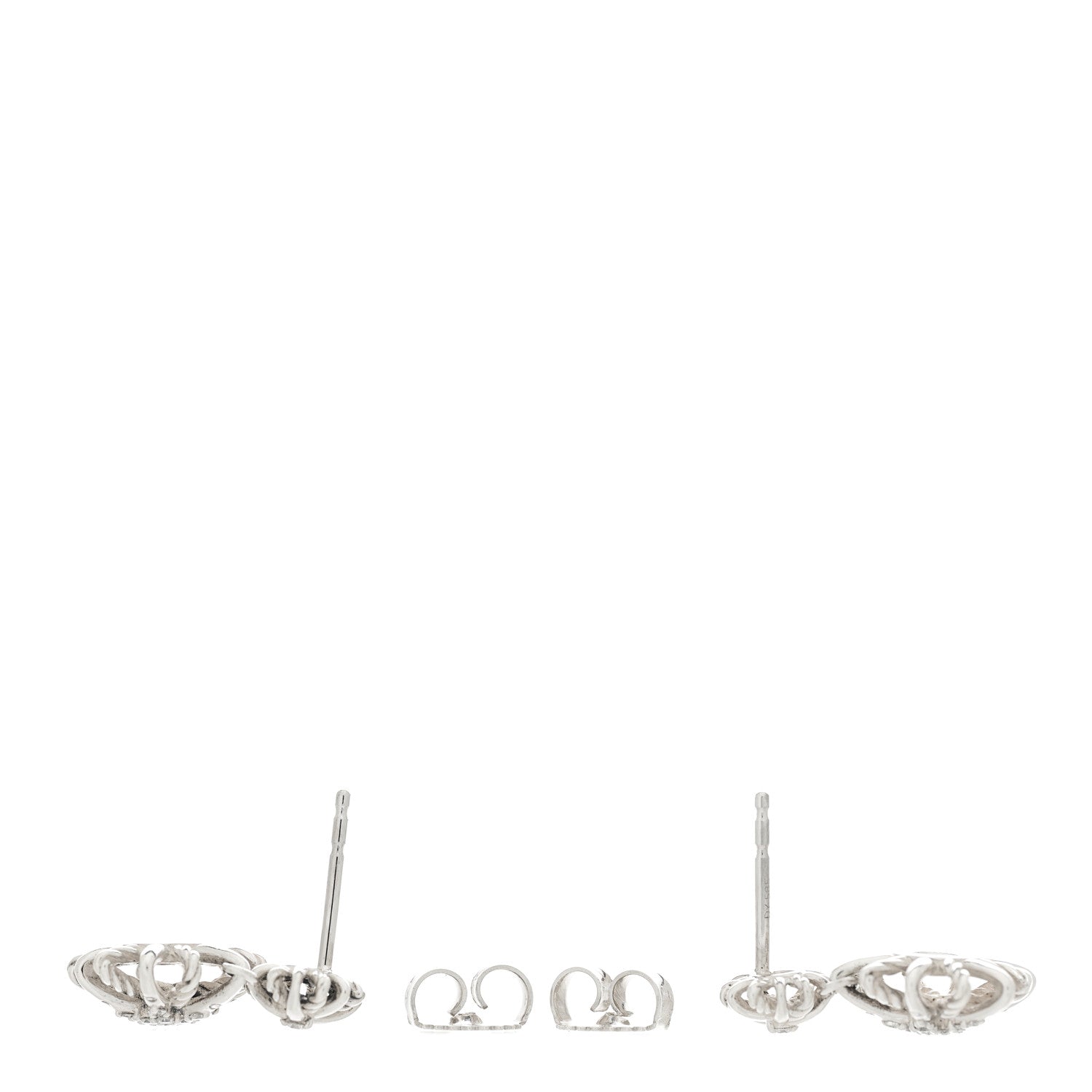 David Yurman Sterling Silver Diamond Starburst Double Drop Earrings 3 of 5