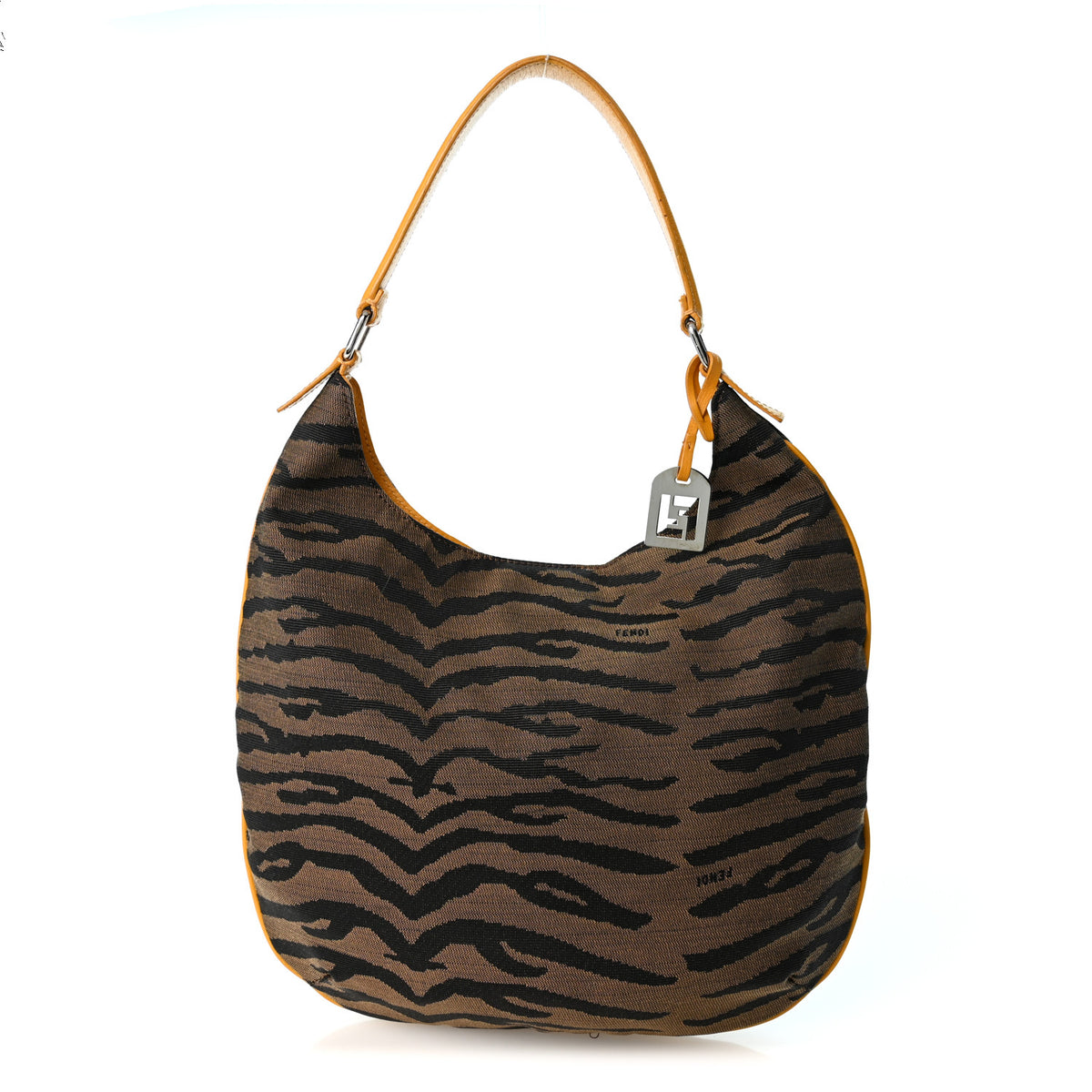 Fendi Canvas Tiger Print Oyster Brown 1 of 10