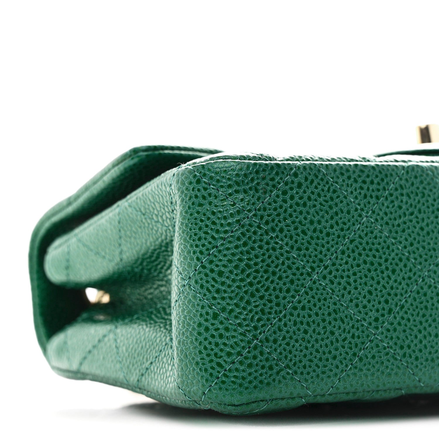 Chanel Metallic Caviar Quilted Mini Rectangular Flap Green 9 of 11