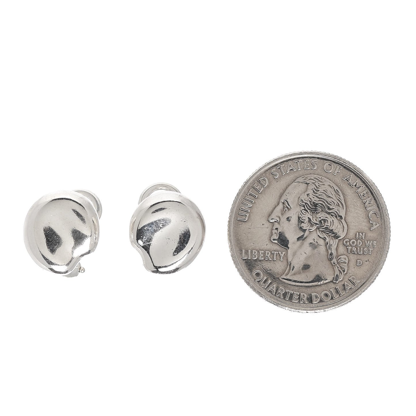 Sterling Silver Elsa Peretti Nugget Clip-On Earrings
