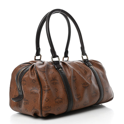 MCM Visetos Boston Bag Brown 3 of 12