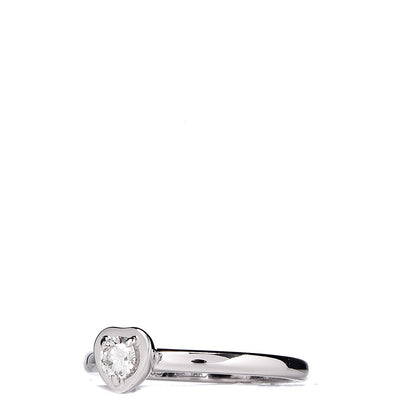 Cartier 18K White Gold Diamond D'Amour Heart Ring 48 4.5 3 of 5