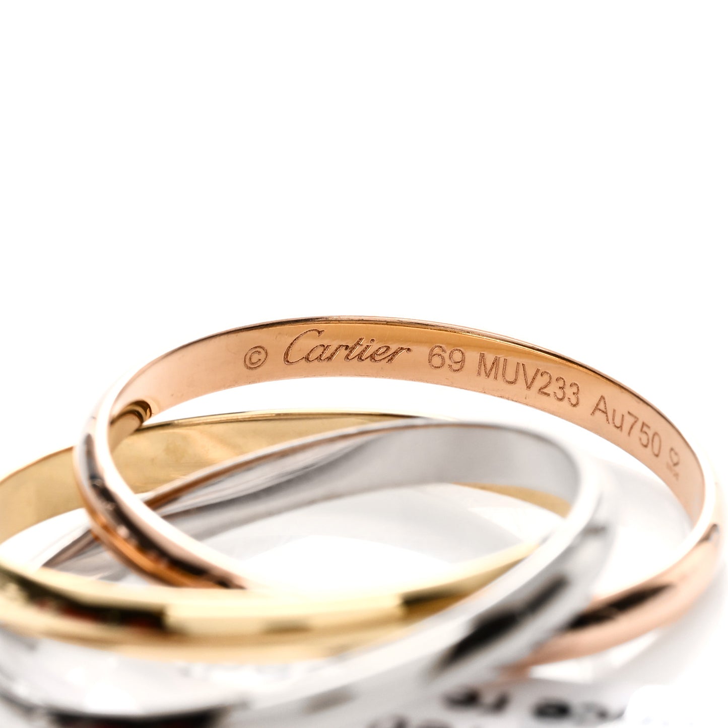 18K Pink Yellow White Gold Small Trinity Ring 69 12.75