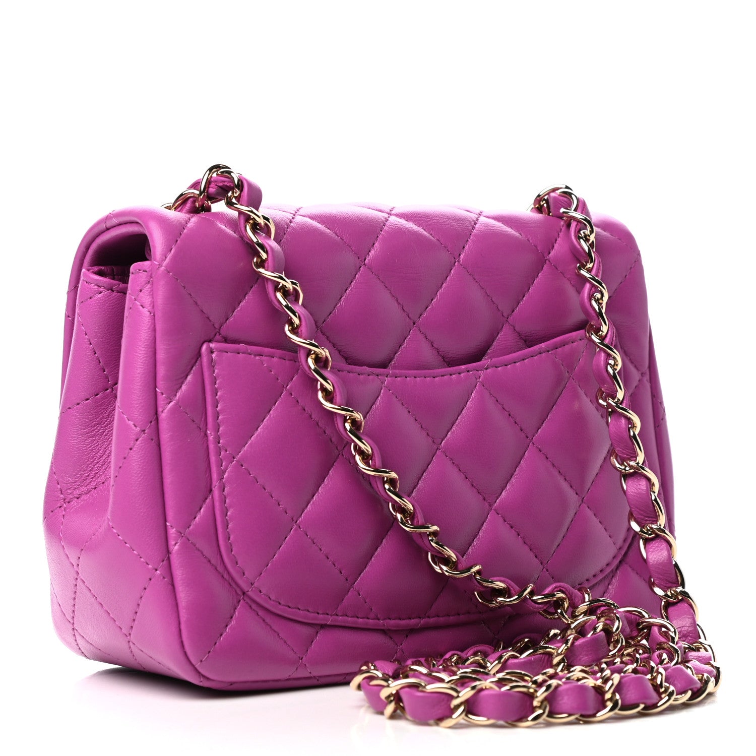 Chanel Lambskin Quilted Mini Square Flap Purple 3 of 10