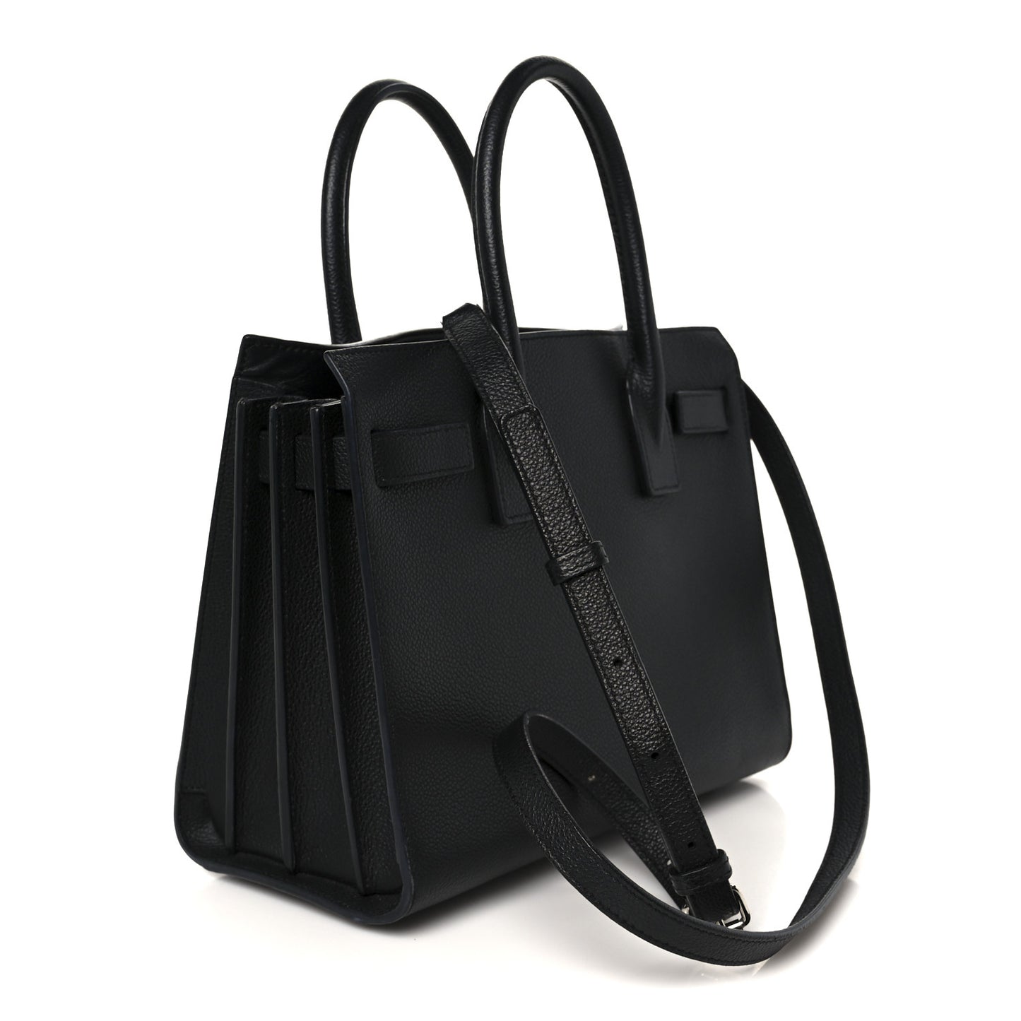 Grained Calfskin Baby Sac De Jour Black