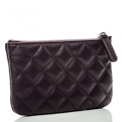 Chanel Lambskin Quilted Small Cosmetic Case Dark Purple 3 of 6