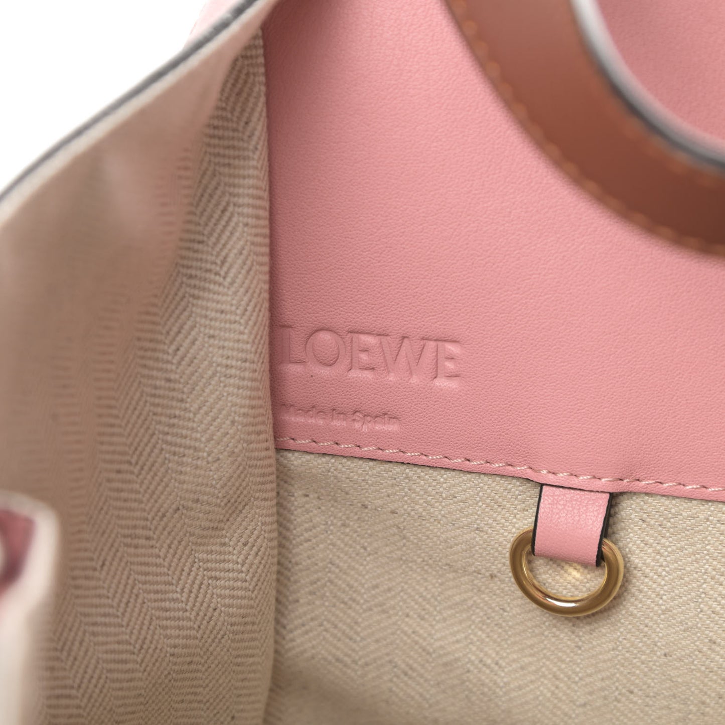 Calfskin Small Hammock Shoulder Bag Pastel Pink Tan