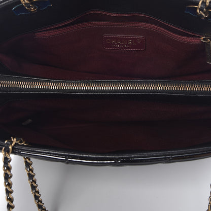 Chanel Patent Goatskin Quilted Small CC Eyelet Tote Black 5 of 11