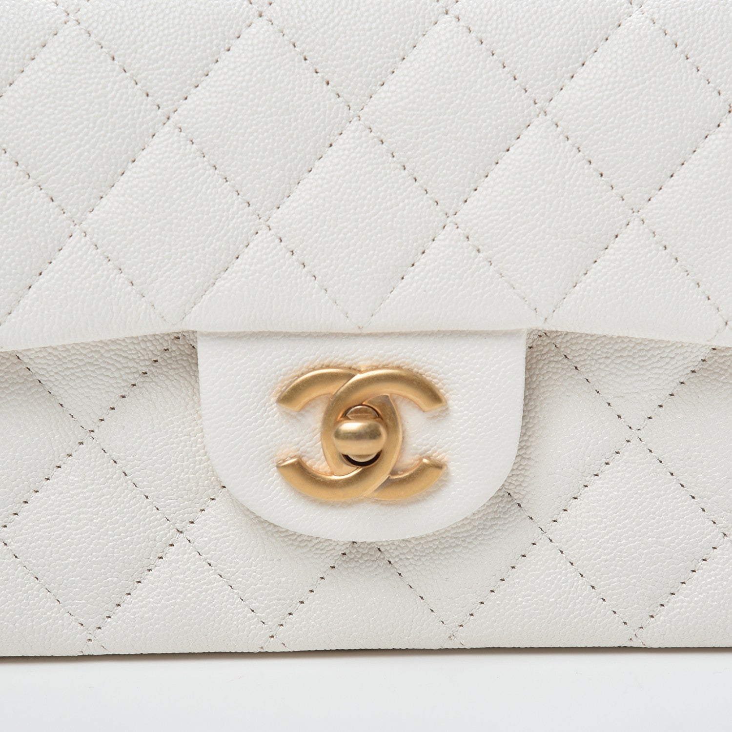 Chanel Caviar Quilted Mini Top Handle Rectangular Flap White 10 of 11