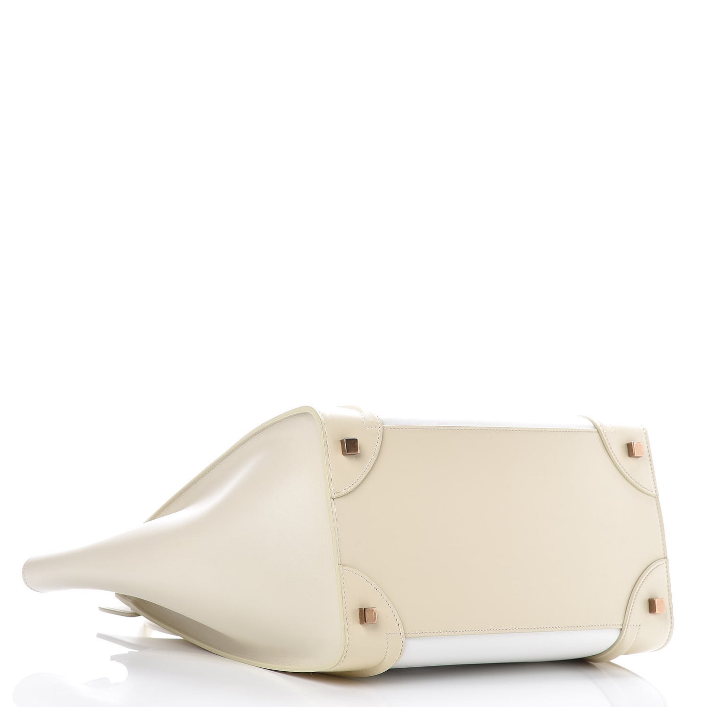 Smooth Calfskin Mini Tri-Color Luggage White