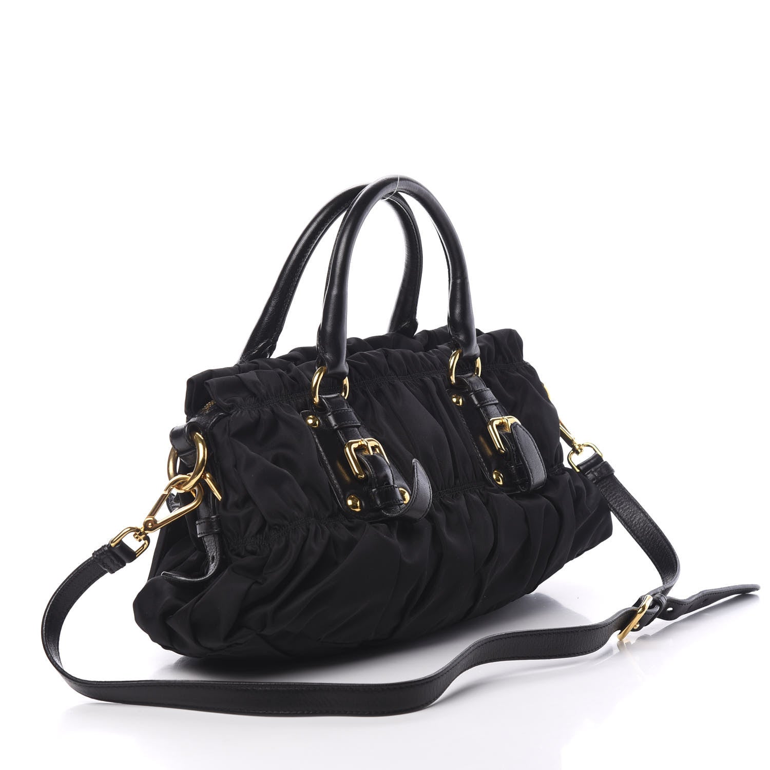 Prada Tessuto Nylon Gaufre Shopping Satchel Black 2 of 8