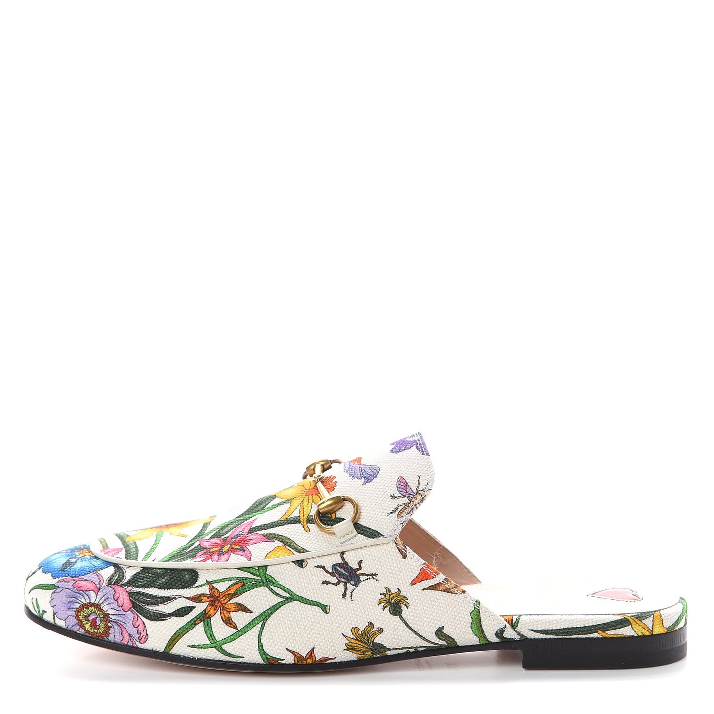 Canvas Flora Womens Princetown Slippers 39.5 White Multicolor