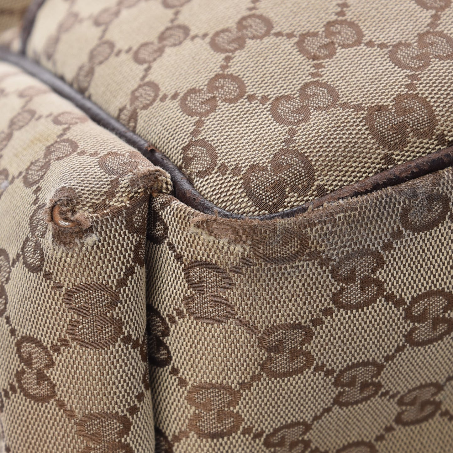 Monogram Natural Pigskin Large Diaper Bag Beige Ebony Cocoa Dark Chocolate