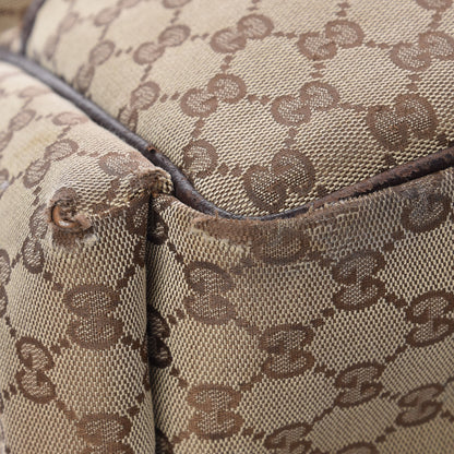 Gucci Monogram Natural Pigskin Large Diaper Bag Beige Ebony Cocoa Dark Chocolate 10 of 18