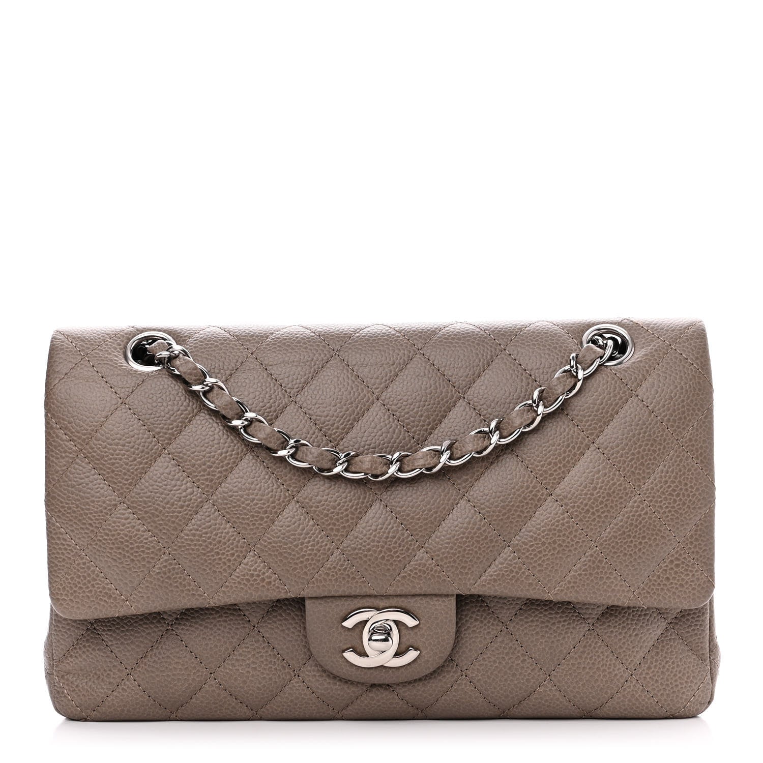Chanel Caviar Quilted Medium Double Flap Grey 1 of 12