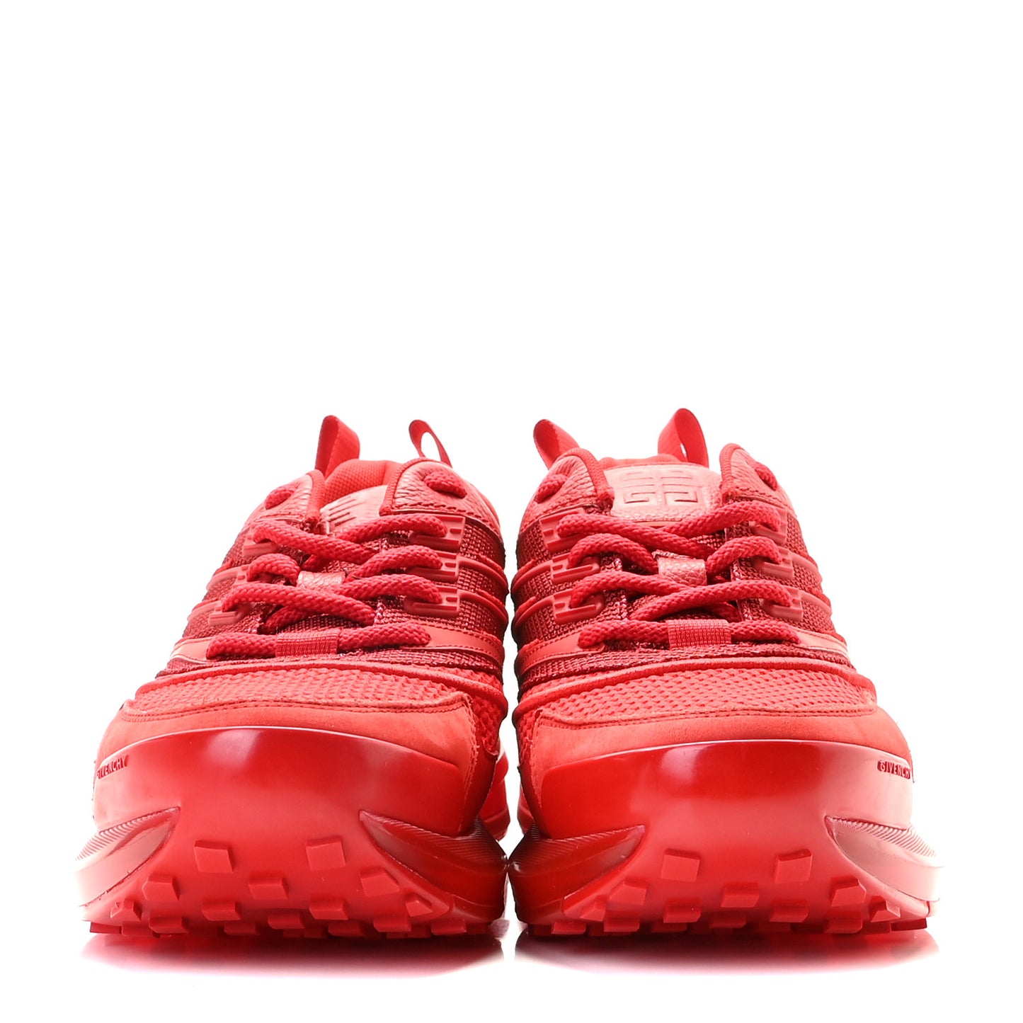 Calfskin Mesh Technical Canvas Mens GIV 1 Sneakers 40 Red