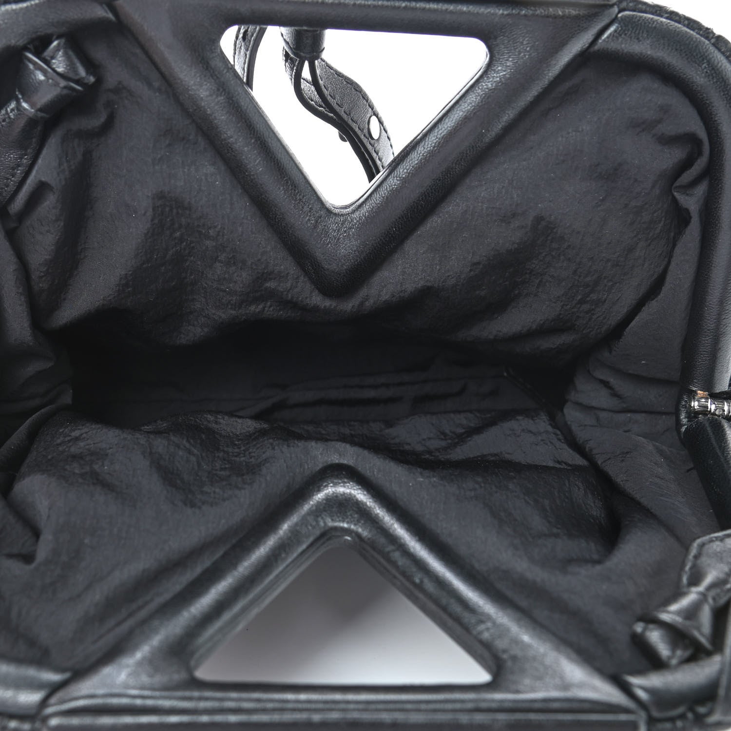 Bottega Veneta Lambskin Knit Small The Point Triangle Bag Black 4 of 4