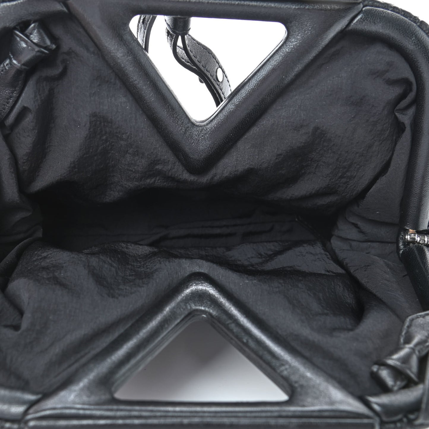 Lambskin Knit Small The Point Triangle Bag Black