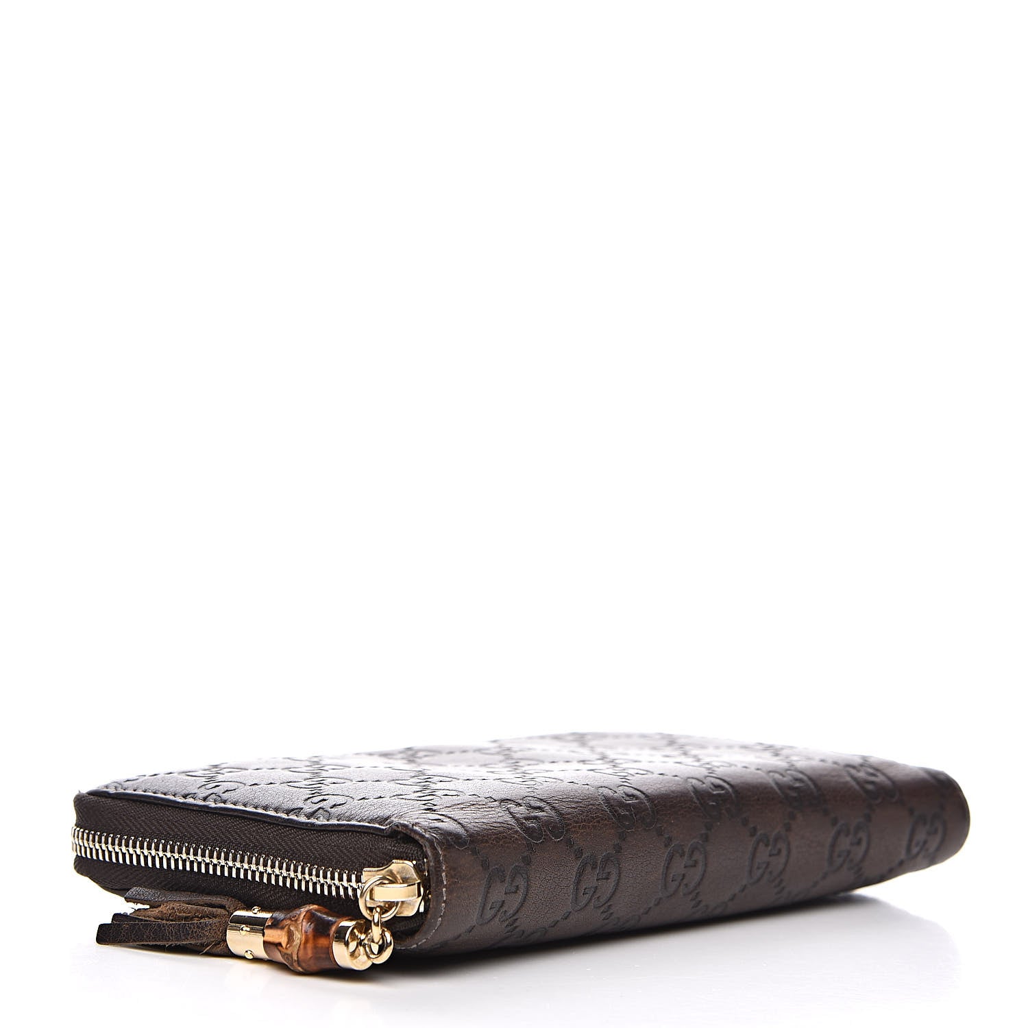 Gucci Guccissima Bamboo Tassel Zip Around Wallet Brown 4 of 14
