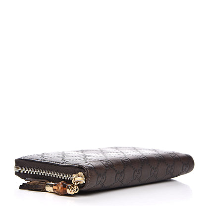 Gucci Guccissima Bamboo Tassel Zip Around Wallet Brown 4 of 14