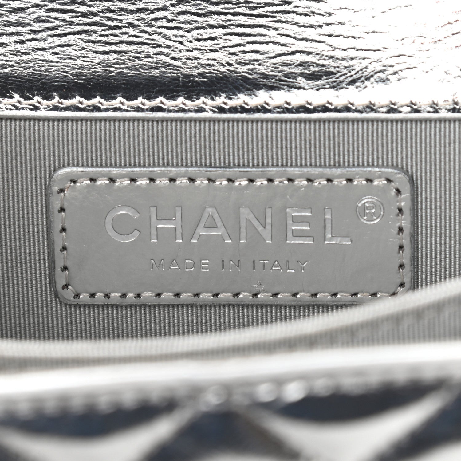 Chanel Metallic Goatskin Quilted North South Boy Flap Silver 6 of 9