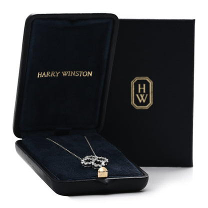 Harry Winston Platinum Diamond Loop Open Motif Pendant Necklace 6 of 6