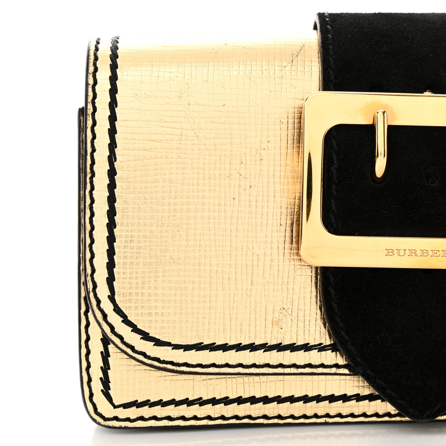 Burberry Metallic Calfskin Small Madison Buckle Bag Gold 13 of 15