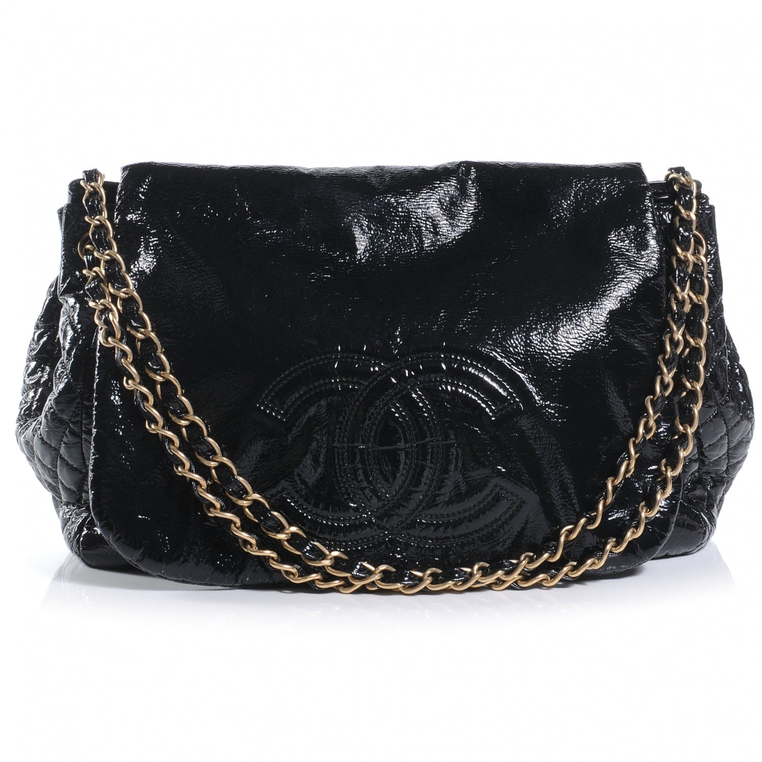 Chanel Vinyl Rock and Chain Large Flap Black 1 of 7