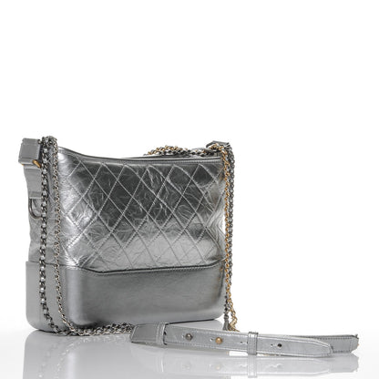 Chanel Metallic Aged Calfskin Quilted Medium Gabrielle Silver 3 of 7